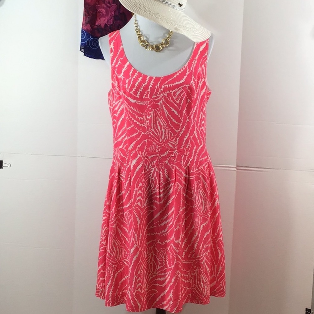 Lilly Pulitzer pink/white Posey silk dress 12